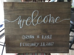 Welcome Wood Hand lettered sign