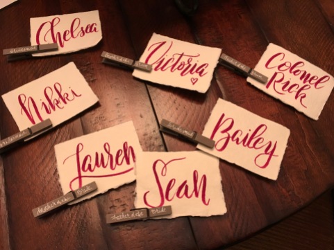 Place Cards for the Bridal Party